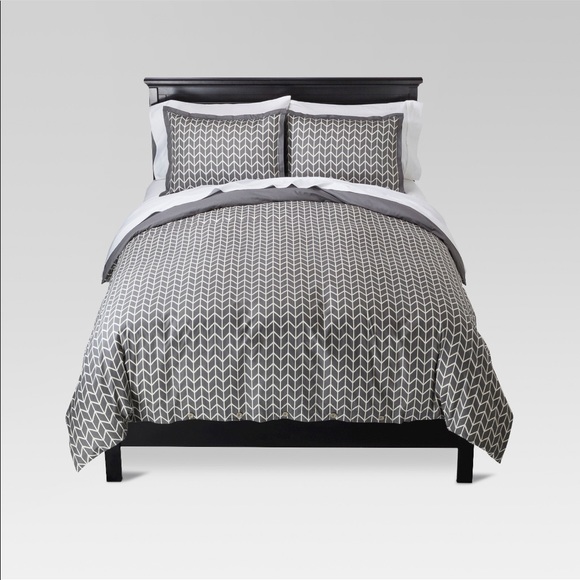 Threshold Bedding Gray Chevron Herringbone Duvet Queen Poshmark